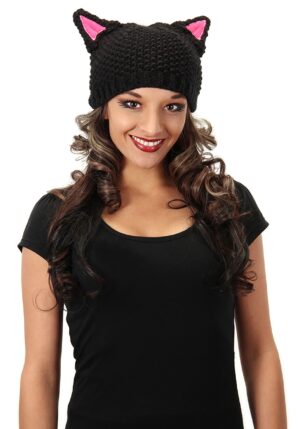 Black Cat Knit Beanie | Black Cat Accessories