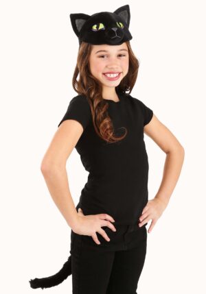 Cat Soft Headband & Tail Accessory Kit | Black Cat Accessories