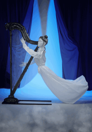 5.5FT Animatronic Celeste the Restless Ghost Harp Decoration - Tekky | Halloween Animatronics