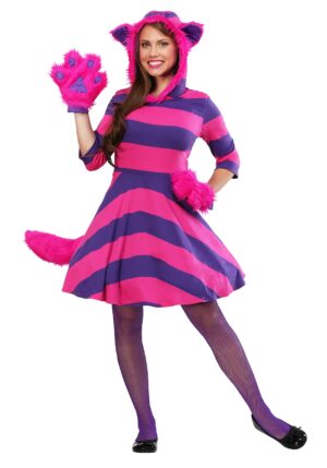 Women's Plus Size Cheshire Cat Costume Dress | Alice in Wonderland Costumes