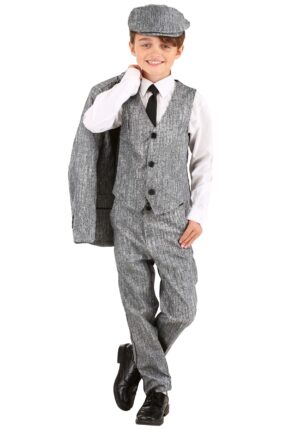 20s Gangster Grey Suit Kid's Costume | 20's Costumes