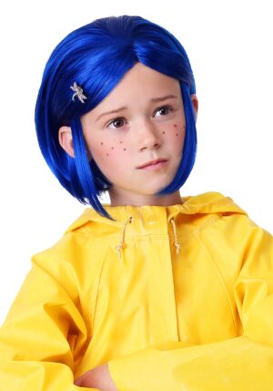Child Coraline Blue Costume Wig | Coraline Accessories