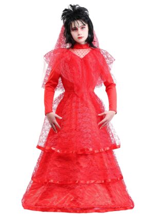 Girl's Gothic Red Wedding Dress Costume | Beetlejuice Costumes