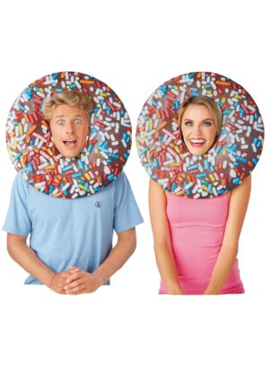 Chocolate Sprinkle Donut Adult Costume Mask | Food Accessories