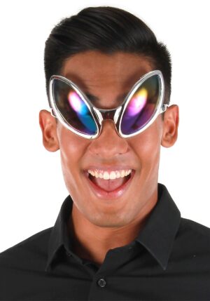Rainbow Tint Close Encounter Silver Glasses | Alien Accessories