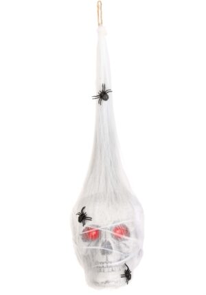 18-Inch Cocoon Skull with Red Eyes Light Up Decoration | Hanging Decorations
