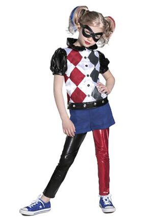 Premium Harley Quinn DC Superhero Girl's Costume | Kid's Harley Quinn Costumes