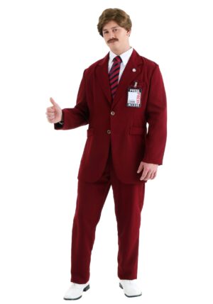 Deluxe Men's Anchorman Ron Burgundy Costume Suit | Movie Costumes
