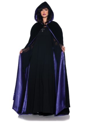 Adult Deluxe Velvet & Satin Hooded Cape