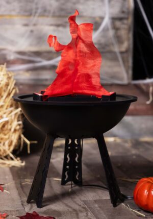 10-Inch Faux Flaming Cauldron Decoration | Witch Decorations