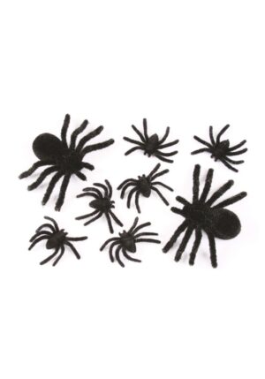Set of Fuzzy Black Spiders Decoration | Spider Decorations