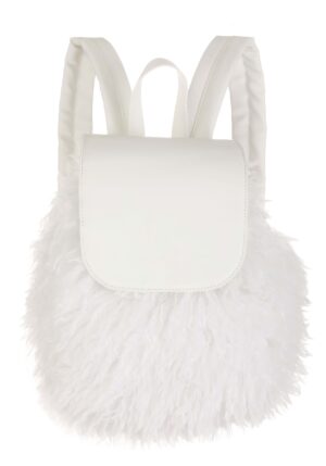 Clueless White Fuzzy Plush Backpack | Clueless Accessories