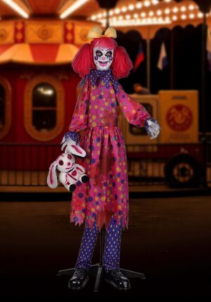 5.25FT Animated Gabby the Grisly Clown Decoration - Scream Saver | Halloween Animatronics
