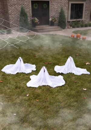 30-Inch White Ghostly Set of 3 Lawn Decoration | Outdoor Decorations
