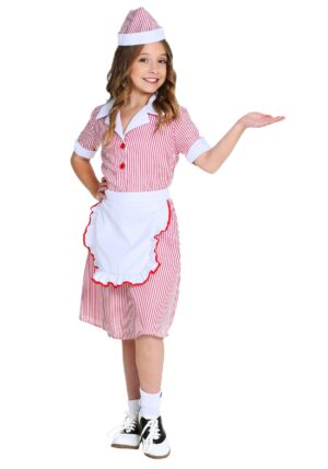 Girl's 50's Car Hop Costume Dress | Decade Costumes