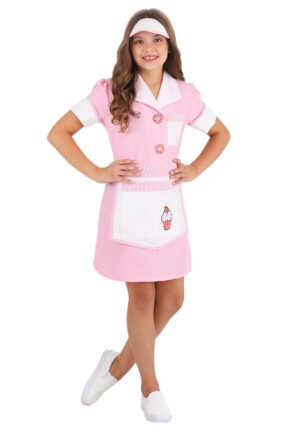 50s Diner Waitress Girl's Costume | 50's Costumes