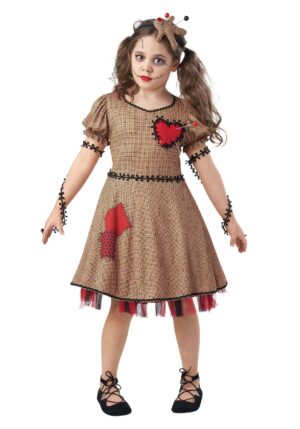Girl's Voodoo Doll Costume | Halloween Dress for Kids