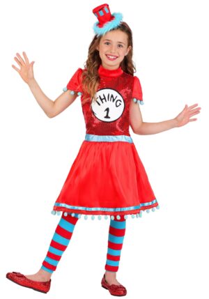 Dr. Seuss Thing 1/2 Girl's Costume Dress | Cat in the Hat Costumes