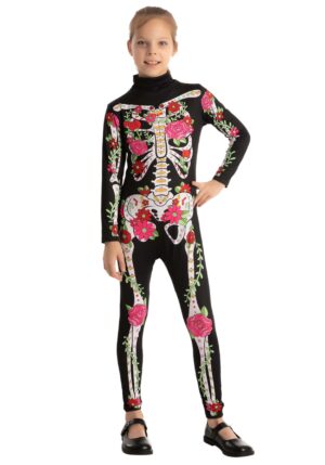 Floral Skeleton Girl's Costume | Kid's Skeleton Costumes