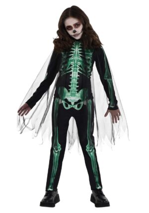 Glow Skeleton Reaper Costume for Girls | Kid's Skeleton Costumes