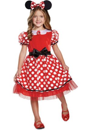 Minnie Mouse Girl's Red Costume Dress | Minnie Mouse Costumes