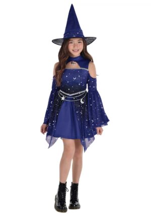 Moonlight Blue Witch Girl's Costume | Girl's Witch Costumes