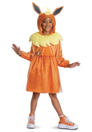 PokÃ©mon Flareon Hooded Costume Dress for Girls | PokÃ©mon Costumes