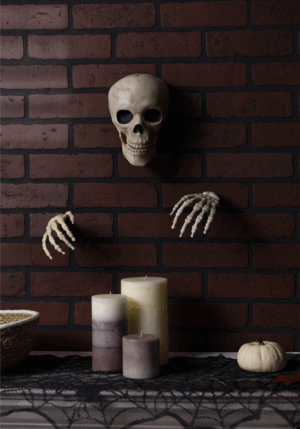 Glow in the Dark Thru the Wall Skeleton Indoor Decoration