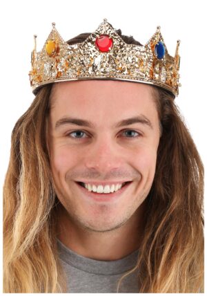 Adult Costume Gold Jeweled King Crown | Storybook Accessories