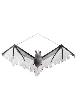 19-Inch Gray Halloween Hanging Bat Decoration | Bat Decorations