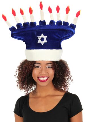 Happy Chanukah Blue Plush Costume Hat | Hanukkah Gifts and Accessories