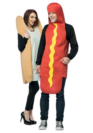 Hot Dog and Bun Adult Couples Costume | Food Costumes