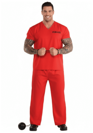 Adult Incarcerated Uniform Costume | Prisoner Costumes