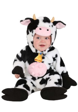 Deluxe Infant Plush Spotted Cow Costume | Infant Animal Costumes