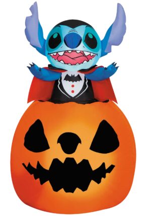 5FT Vampire Stitch in Pumpkin Inflatable Decoration | Disney Decorations