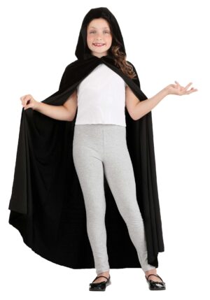 Black Velvet Hooded Cape for Kids | Costume Capes