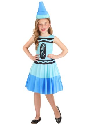 Blue Crayon Girl's Costume Dress | Toy Costumes