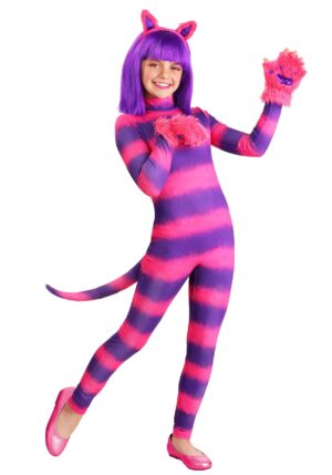 Feisty Girl's Cheshire Cat Bodysuit Costume | Cheshire Cat Costumes