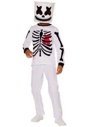 Marshmello Skeleton Kid's Costume | Celebrity Costumes