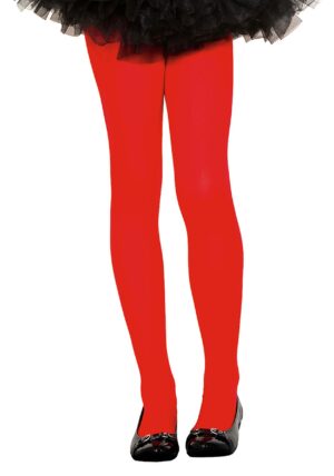 Red Girl's Opaque Tights | Costume Tights
