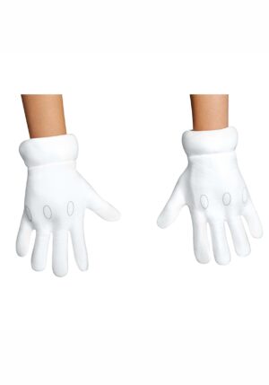 Child Super Mario Brothers White Costume Gloves | Video Game Accessories