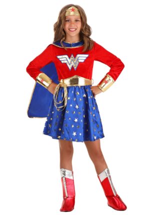Wonder Woman Girl's Long Sleeve Dress Costume | Wonder Woman Costumes