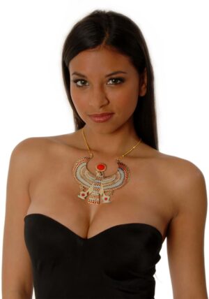 Large Brass Winged Horus Necklace Accessory | Egyptian Accessories