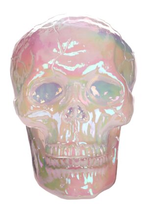 10-Inch Large Pearl Oil Slick Skull Halloween Prop | Skull Decorations