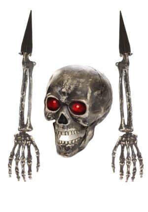 Skull & Pair of Hand Stakes Light Up Decoration | Skeleton Decorations