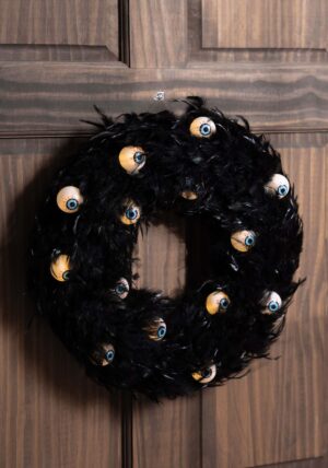 16-Inch Spooky Eyes Light Up Halloween Wreath Decoration | Halloween Wreath