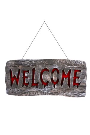 19.25-Inch Welcome Halloween Light Up Sign Decoration | Halloween Signs