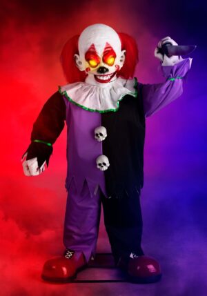 4FT Little Killer Clown Animatronic Prop Decoration | Evil Clown Decorations