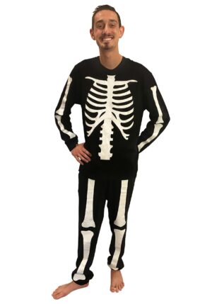 Skeleton 2 Piece Jogger Men's Sleep Set | Men's Skeleton Costumes