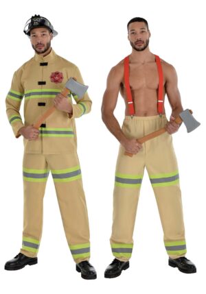 Tan Firefighter Uniform Men's Costume | Firefighter Costumes